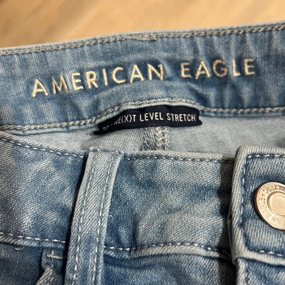 American Eagle Jeans Short Distressed Super Hi Rise Jegging Slim Vintage Skinny - Picture 11 of 13